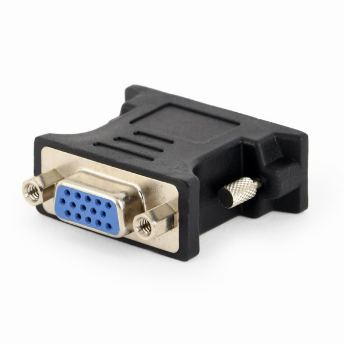 картинка Переходник DVI-I - VGA Cablexpert A-DVI-VGA-BK, 29M/15F, черный, пакет от интернет-магазина itsklad.kz