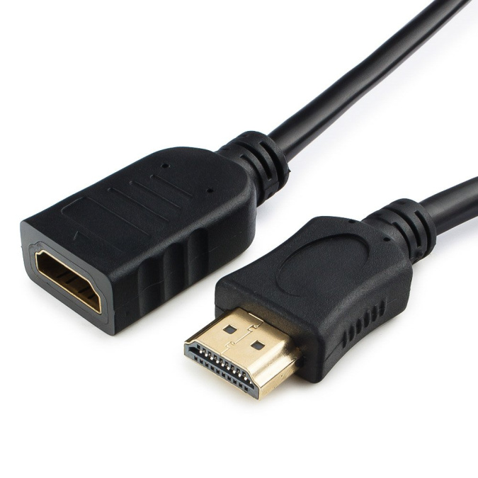 картинка Кабель-удлинитель HDMI Cablexpert CC-HDMI4X-0.5M, 19M/19F, v2.0, медь, позол.контакты, экран, 0.5м от интернет-магазина itsklad.kz