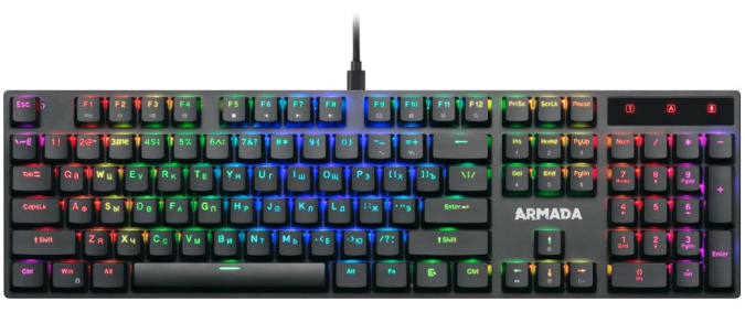 картинка Клавиатура игровая механическая Defender Armada GK-004 RU,RGB черный от интернет-магазина itsklad.kz