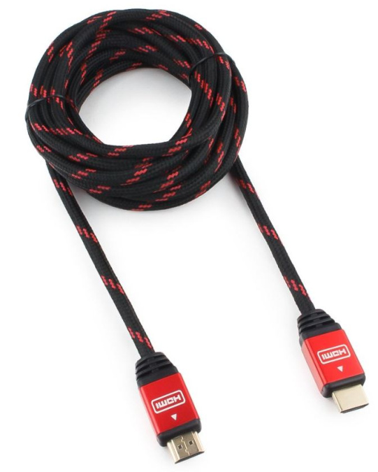 картинка Кабель HDMI Cablexpert, серия Gold, 4,5 м, v1.4, M/M, красный, алюминиевый корпус, коробка от интернет-магазина itsklad.kz
