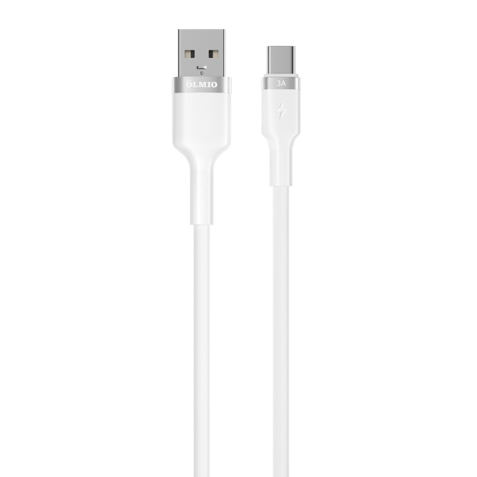 картинка Кабель Olmio Rapid USB 2.0 - Type-C  1.2, 3A белый от интернет-магазина itsklad.kz