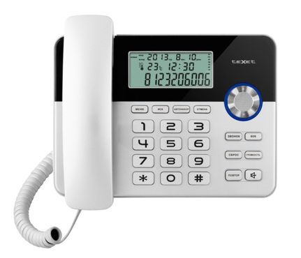 картинка Телефон проводной Texet TX-259 черный-серебристый от интернет-магазина itsklad.kz