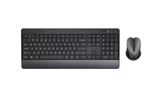 картинка Комплект офисный Trust TREZO 24529 беспроводные клавиатура+мышь черный от интернет-магазина itsklad.kz