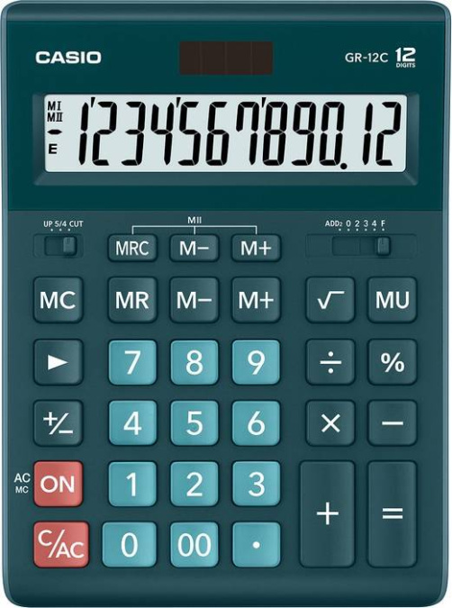 картинка Калькулятор настольный CASIO GR-12C-DG-W-EP зеленый от интернет-магазина itsklad.kz