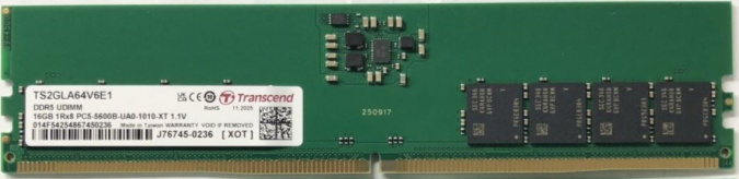 картинка Память оперативная DDR5 Desktop Transcend TS2GLA64V6E1 16GB 5600 MT/s от интернет-магазина itsklad.kz