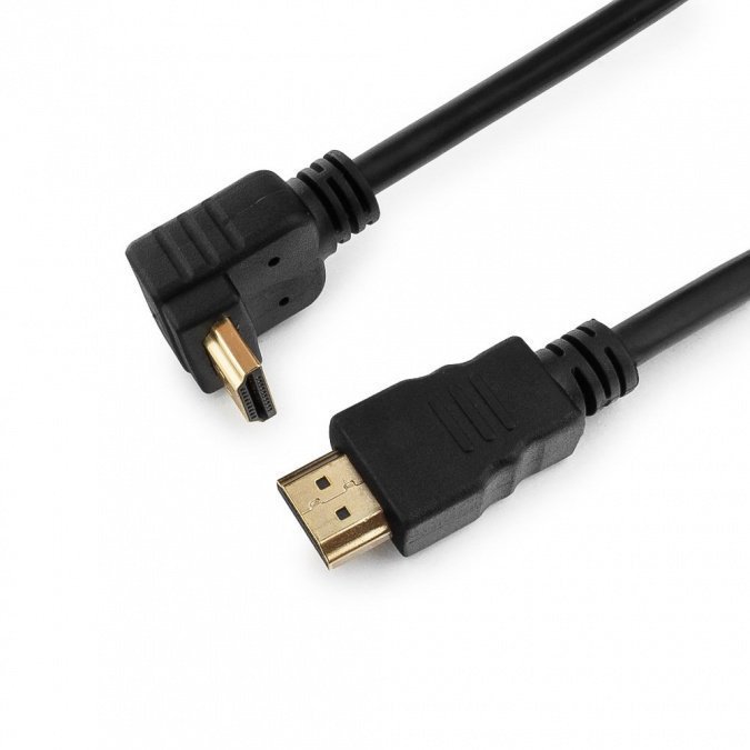 картинка Кабель HDMI Cablexpert CC-HDMI490-6, 1.8м, v1.4, 19M/19M, углов. разъем, черный, позол.разъемы, экра от интернет-магазина itsklad.kz