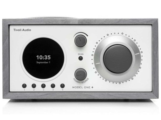 картинка Радиоприемник с часами Tivoli Model One+ Цвет: Серый/Белый [Grey/White] от интернет-магазина itsklad.kz