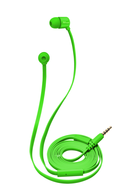 Наушники-вкладыши Trust DUGA IN-EAR - зеленый неон