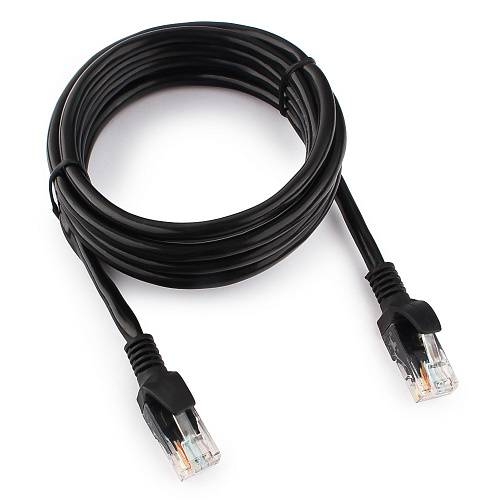 картинка Патч-корд UTP Cablexpert PP12-2M/BK кат.5e, 2м, литой, многожильный (чёрный) от интернет-магазина itsklad.kz
