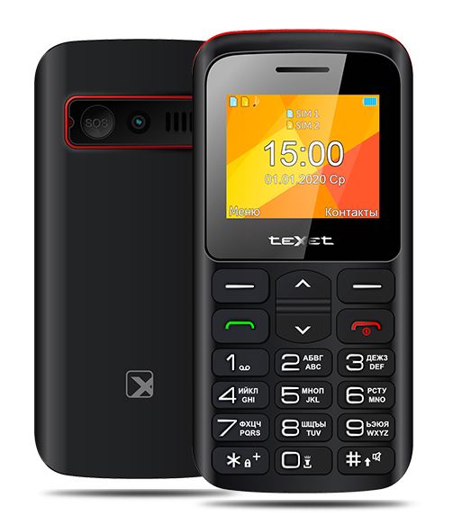 картинка Мобильный телефон Texet TM-B323 черный-красный от интернет-магазина itsklad.kz