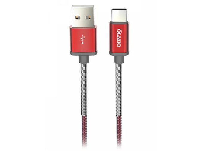 картинка Кабель Olmio HD, USB 2.0 - USB Type-C, 1.2м, 2.1A, красный от интернет-магазина itsklad.kz