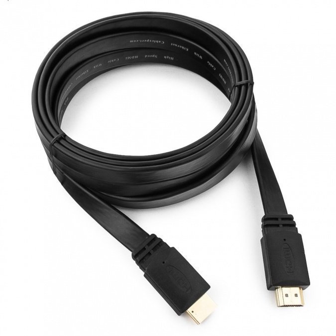 картинка Кабель HDMI Cablexpert CC-HDMI4F-10, 3м, v1.4, 19M/19M, плоский кабель, черный, позол.разъемы, экран от интернет-магазина itsklad.kz