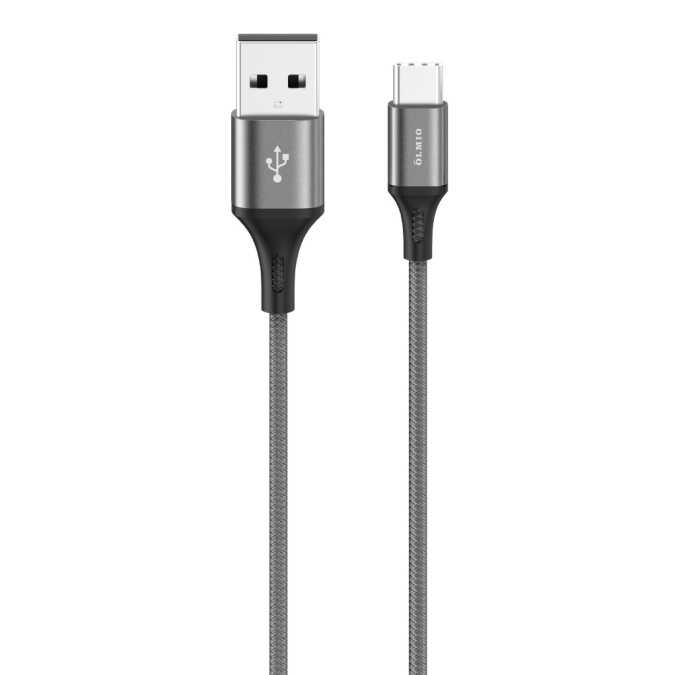 картинка Кабель Olmio BASIC, USB 2.0 - Type-C, 1.2м, 2.1A, тканевая оплетка, белый от интернет-магазина itsklad.kz