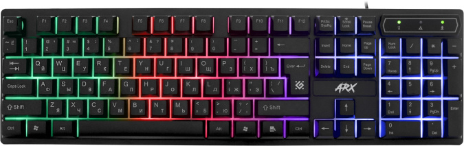 картинка Клавиатура игровая Defender Arx GK-196L RU, черный от интернет-магазина itsklad.kz