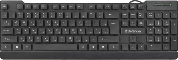 картинка Клавиатура проводная Defender Element HB-190 USB RU, черный от интернет-магазина itsklad.kz