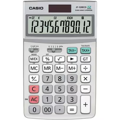 картинка Калькулятор настольный CASIO JF-120ECO-W-EP от интернет-магазина itsklad.kz