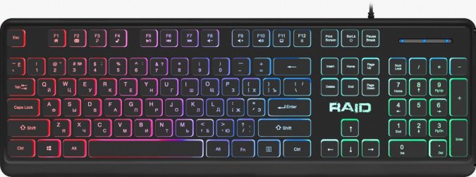 Клавиатура игровая клавиатура Defender Raid GK-778DL RU,Rainbow, 104 кнопки