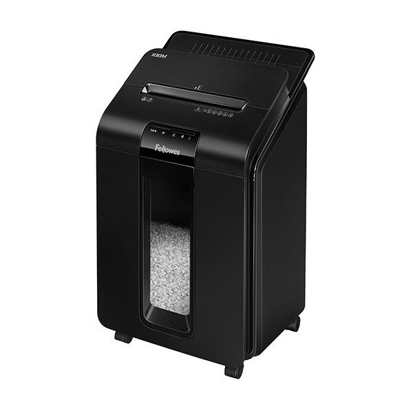 картинка Шредер Fellowes® AutoMax® 100M, минирезка, DIN P-4, 4х10 мм,автоподача 100 лст., 23 лтр., автореверc от интернет-магазина itsklad.kz