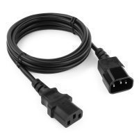 Кабель питания сист.блок-монитор Cablexpert PC-189-VDE, 1.8м, C13-C14, VDE, 10А, черный, с заземлени