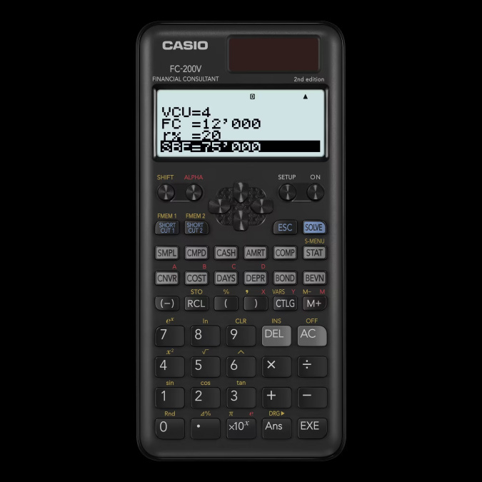 картинка Калькулятор финансовый CASIO FC-200V-2-W-ET от интернет-магазина itsklad.kz
