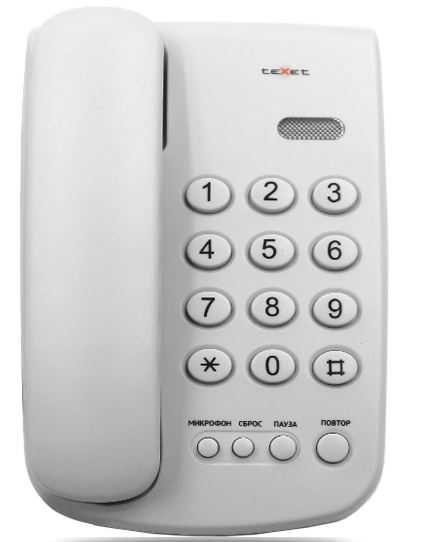 картинка Телефон проводной Texet TX-241 светло-серый от интернет-магазина itsklad.kz