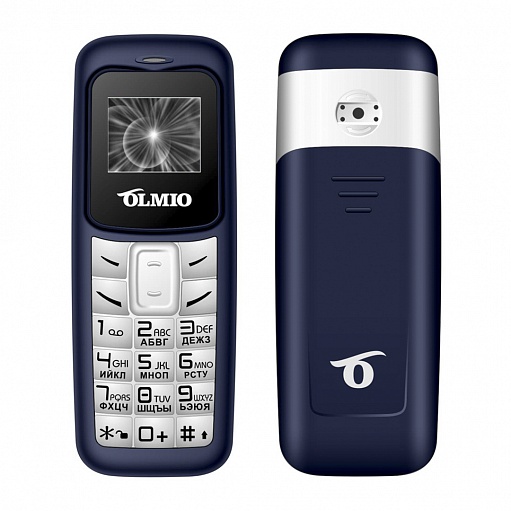 картинка Мобильный телефон-гарнитура Olmio A02, сине-белый от интернет-магазина itsklad.kz