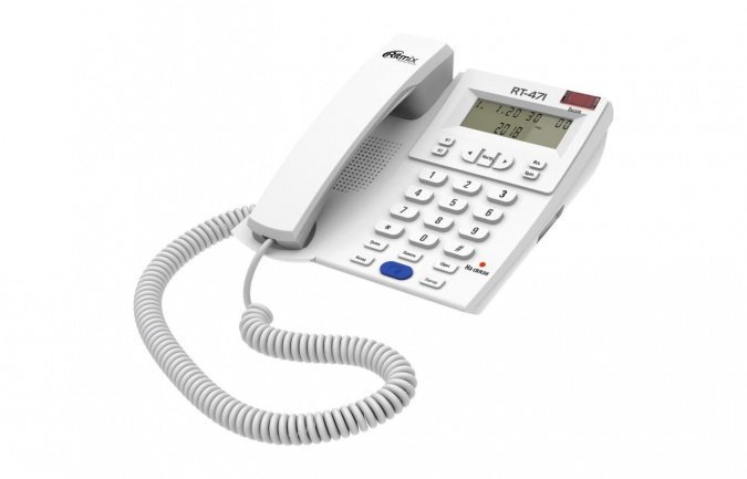 картинка Телефон проводной Ritmix RT-471 белый от интернет-магазина itsklad.kz