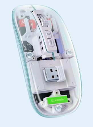 картинка Мышь беспроводная Defender Ixes MM-999 бесшумная прозрачный от интернет-магазина itsklad.kz