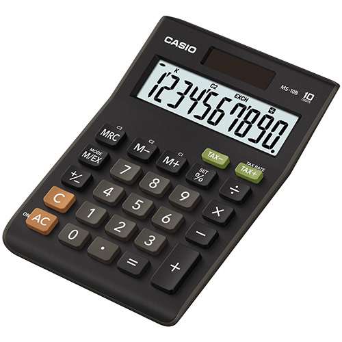 картинка Калькулятор настольный CASIO MS-10B-S-EC от интернет-магазина itsklad.kz