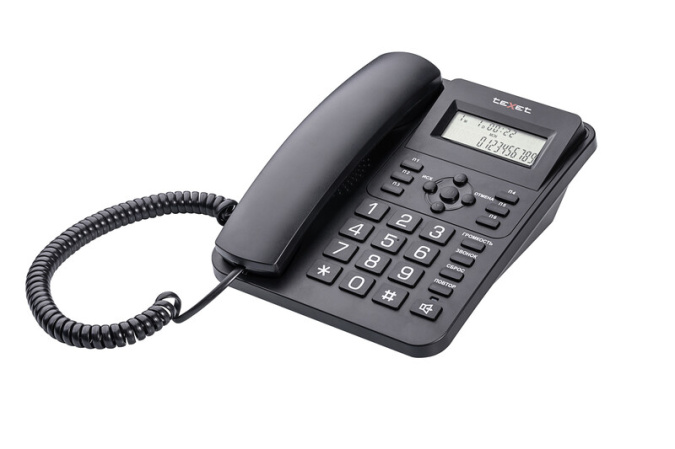 картинка Телефон проводной Texet TX-264 черный от интернет-магазина itsklad.kz