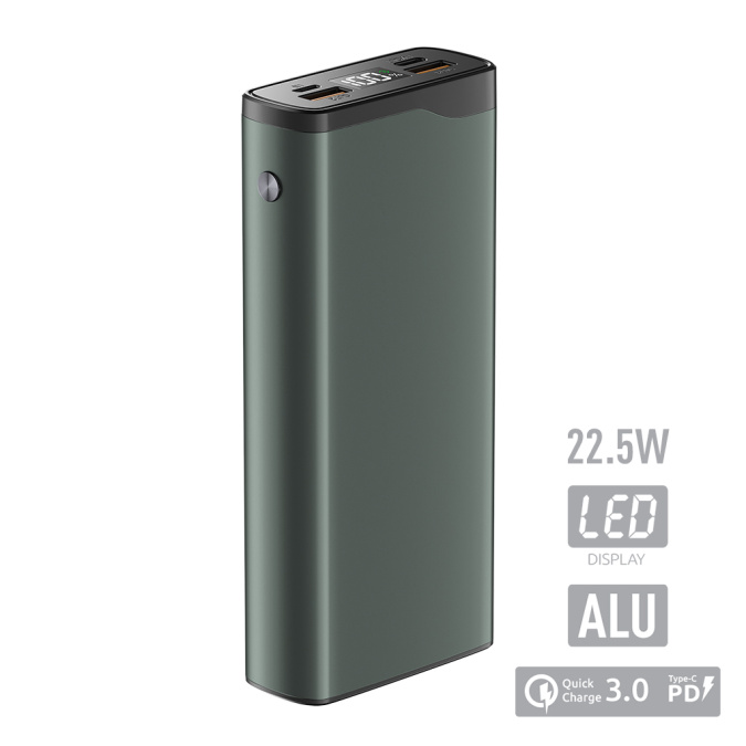 картинка Зарядное устройство Power bank Olmio QL-20, 20000mAh, серый от интернет-магазина itsklad.kz