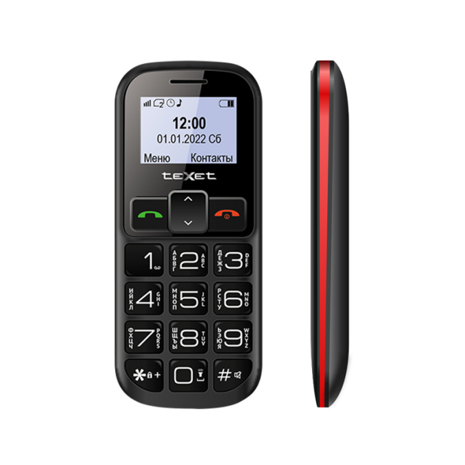 картинка Мобильный телефон Texet TM-B322 черный-красный от интернет-магазина itsklad.kz