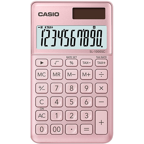 картинка Калькулятор карманный CASIO SL-1000SC-PK-W-EP от интернет-магазина itsklad.kz