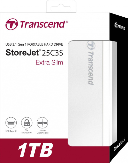 картинка Внешний жесткий диск 2,5 1TB Transcend TS1TSJ25C3S Type C от интернет-магазина itsklad.kz