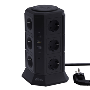 картинка Сетевой фильтр Ritmix RM-2123C черный от интернет-магазина itsklad.kz