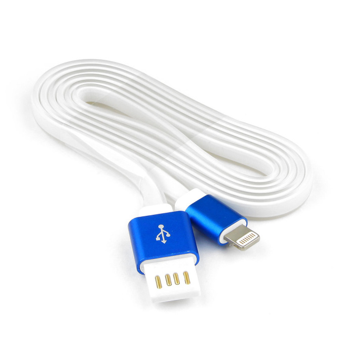 картинка Кабель USB 2.0 Cablexpert CC-ApUSBb1m, AM/Lightning 8P, 1м, мульт-раз USB A, силикоy шнур, раз синий от интернет-магазина itsklad.kz