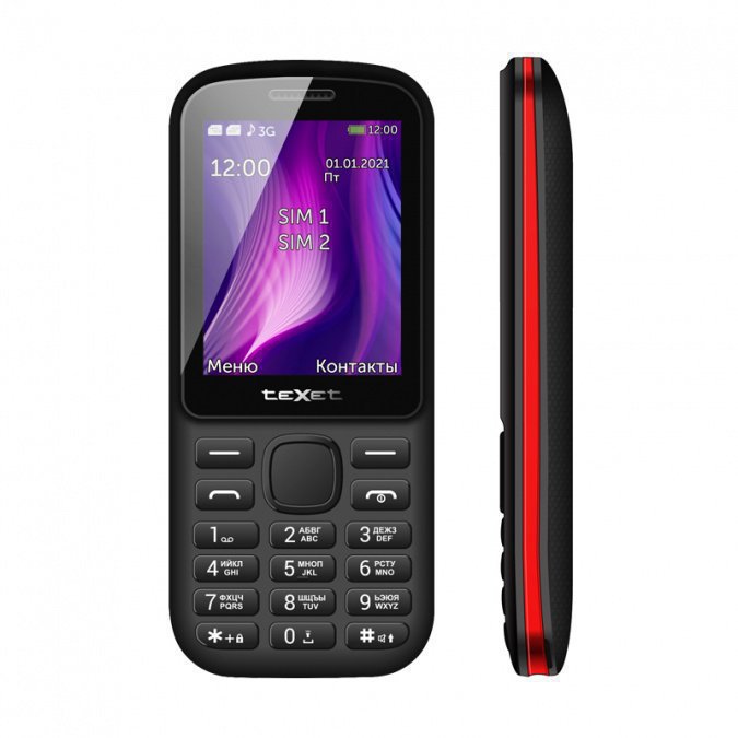картинка Мобильный телефон Texet TM-221 черно-красный от интернет-магазина itsklad.kz