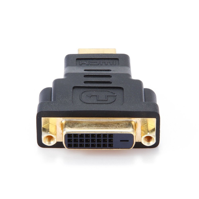 картинка Переходник HDMI <-> DVI Cablexpert A-HDMI-DVI-3, 19M/25F, золотые разъемы, пакет, черный от интернет-магазина itsklad.kz
