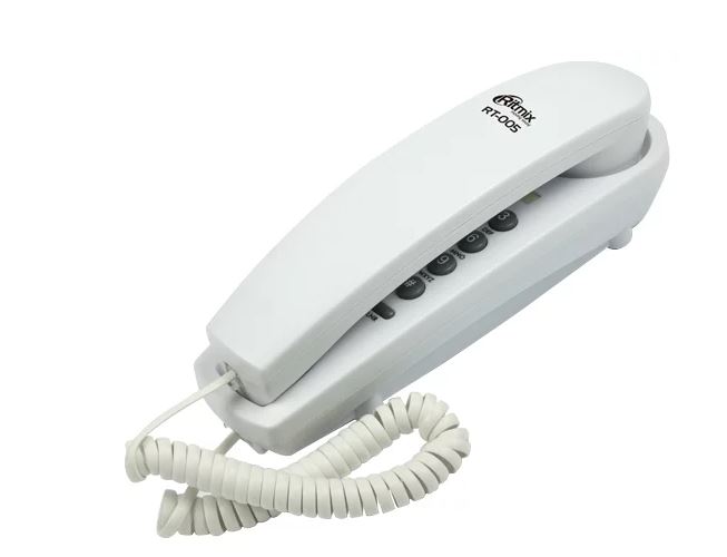 картинка Телефон проводной Ritmix RT-005 белый от интернет-магазина itsklad.kz