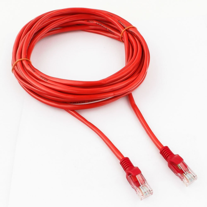 картинка Патч-корд UTP Cablexpert PP12-5M/R кат.5e, 5м, литой, многожильный (красный) от интернет-магазина itsklad.kz