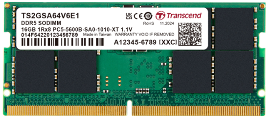 картинка Память оперативная DDR5 Notebook Transcend TS2GSA64V6E1 16GB 5600 MT/s от интернет-магазина itsklad.kz