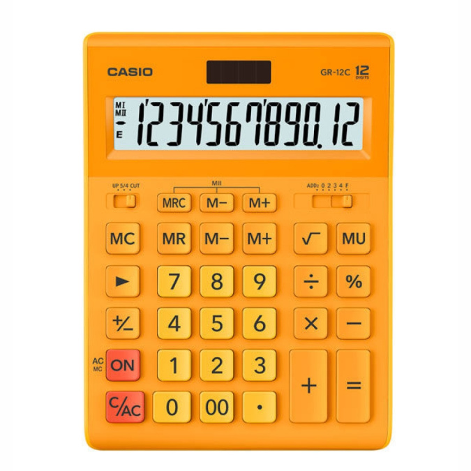 картинка Калькулятор настольный CASIO GR-12C-RG-W-EP желтый от интернет-магазина itsklad.kz