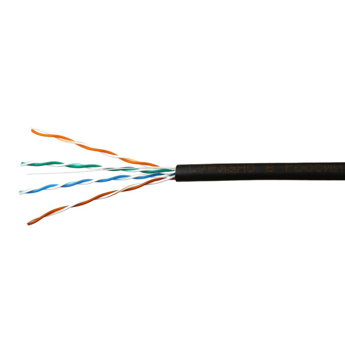 картинка Кабель SkyNet Light UTP outdoor 4x2x0,46, медный, FLUKE TEST, кат.5e, однож., 305 м, box, черный от интернет-магазина itsklad.kz