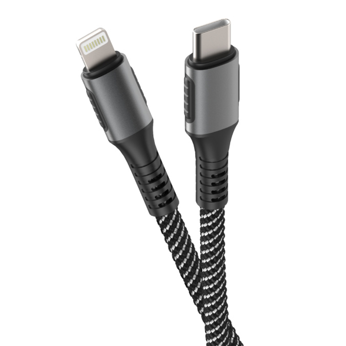 картинка Кабель Olmio PD USB 2.0 Type-C - Lightning 1.2, Power Delivery черный от интернет-магазина itsklad.kz