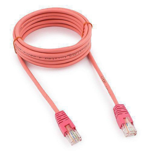 Патч-корд UTP Cablexpert PP12-3M/RO кат.5e, 3м, литой, многожильный (розовый)