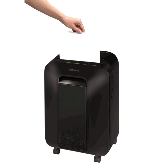 картинка Шредер Fellowes® Powershred® LX200, черный, DIN P-4, 4х12 мм, 12 лст., 22 лтр., Jam Proof™, от интернет-магазина itsklad.kz