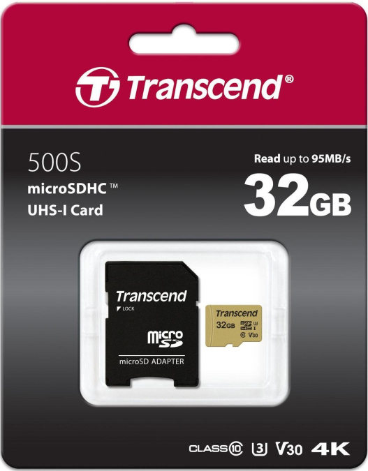 картинка Карта памяти MicroSD 32GB Class 10 U3 Transcend TS32GUSD500S от интернет-магазина itsklad.kz