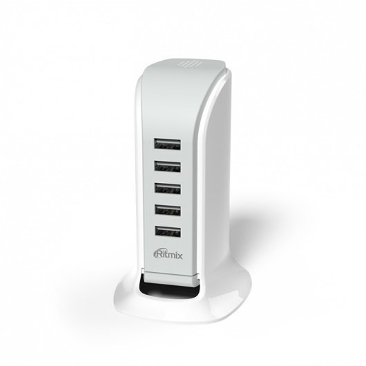 картинка Зарядное устройство сетевое Ritmix RM-5055AC белый 5 USB от интернет-магазина itsklad.kz
