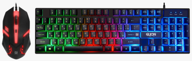 картинка Комплект игровой Defender Glion C-123 RU мышь+клавиатура от интернет-магазина itsklad.kz