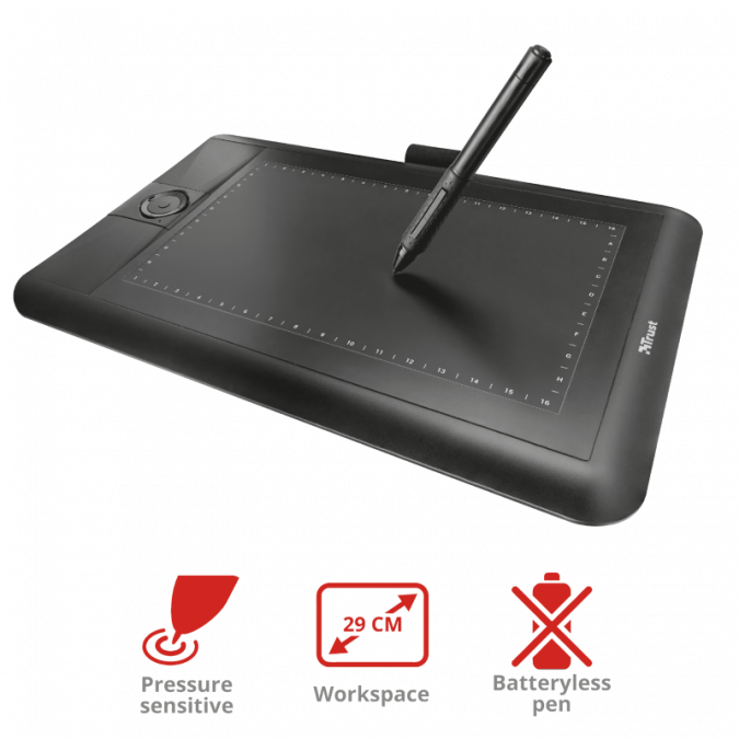 картинка Графический планшет Trust PANORA WIDESCRN TABLET черный от интернет-магазина itsklad.kz